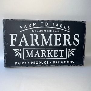 Farmers market handmade wood sign